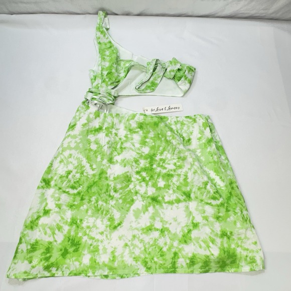 NEW For Love & Lemons Devon Mini‎ Dress Large Cut Out Y2K One Shoulder Sexy $198 - Picture 10 of 16